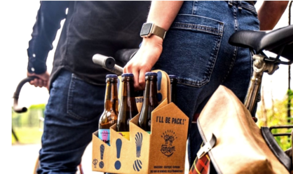 sixpack carton brun chez la Brasserie Tandem 